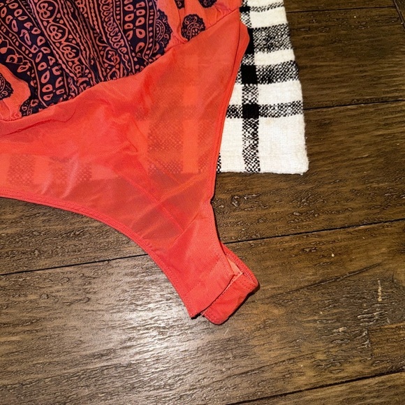 Intimately Free People Boho Wrap Deep Cut Tassel Thong Sleeveless Bodysuit Small - Picture 4 of 9